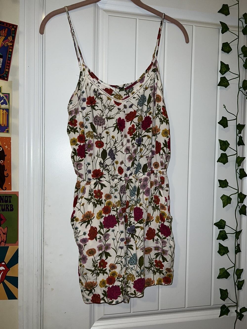 Divided womens floral print romper spaghetti strap summer outfit womens 8